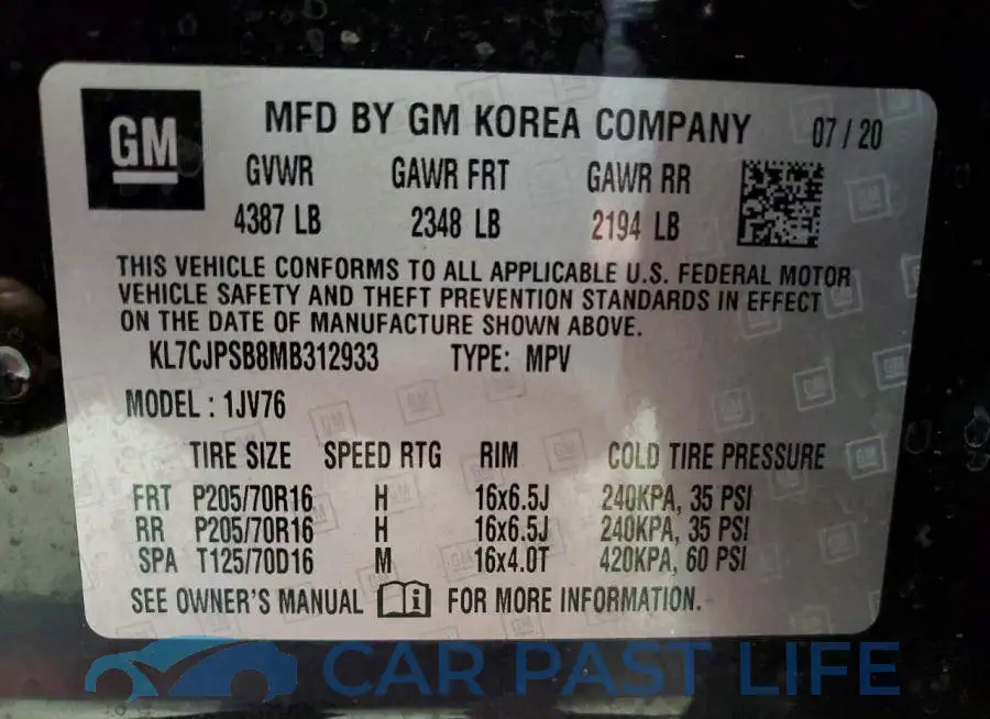 KL7CJPSB8MB312933# 14