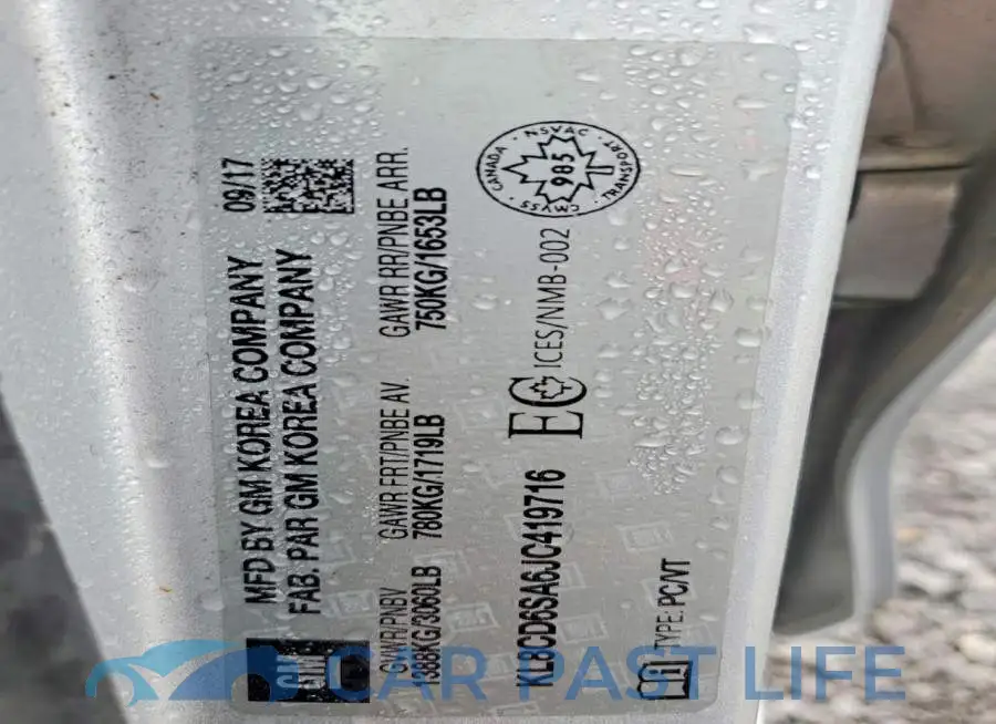 KL8CD6SA6JC419716# 12