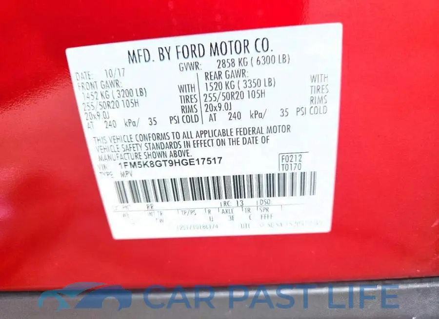 1FM5K8GT9HGE17517# 13