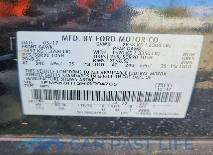 1FM5K8HT2HGD04765# 13