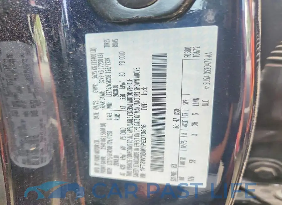 1FT8W3BM1PED70616# 12