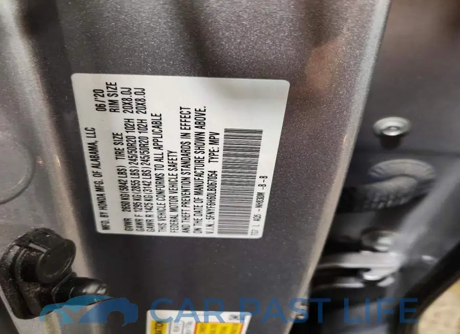 5FNYF6H60LB067054# 13