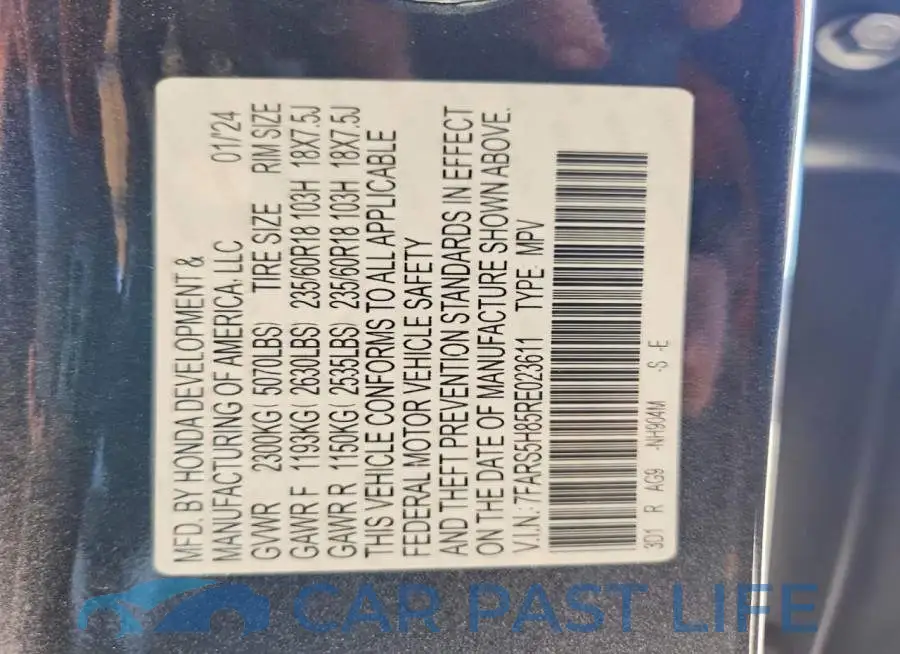 7FARS5H85RE023611# 13