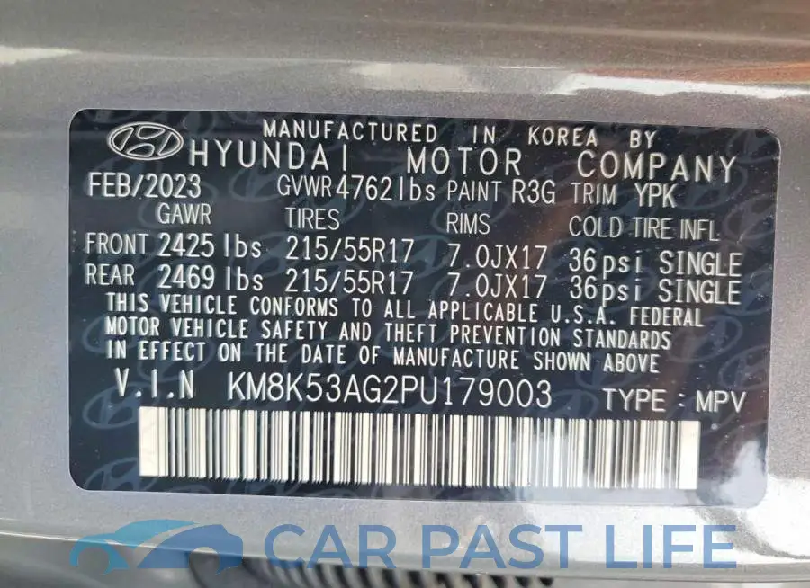 KM8K53AG2PU179003# 14