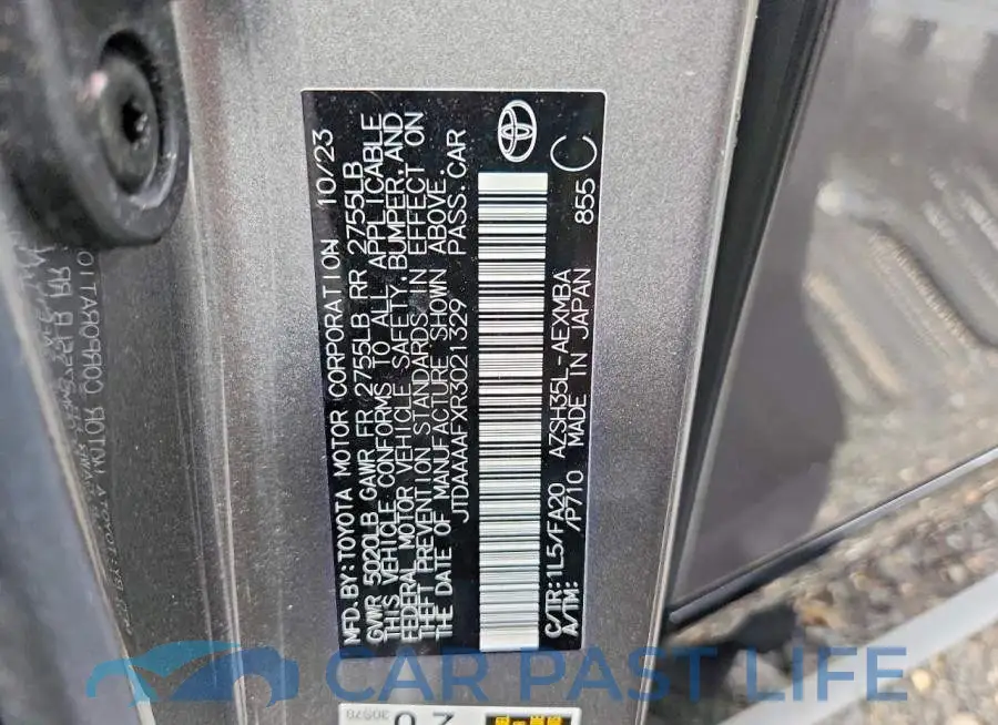 JTDAAAAFXR3021329# 12