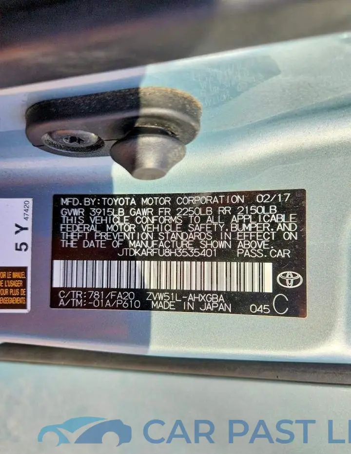 JTDKARFU8H3535401# 12
