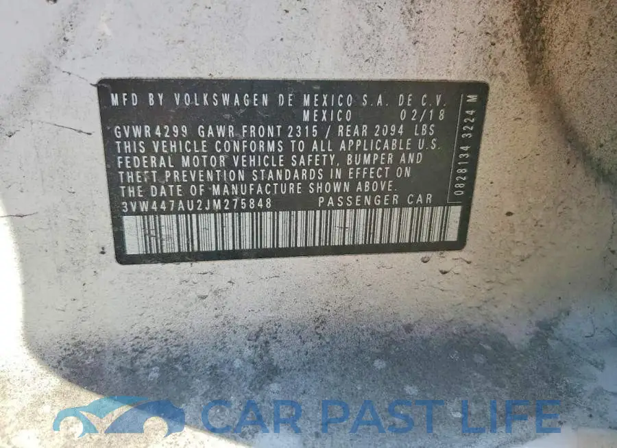 3VW447AU2JM275848# 13