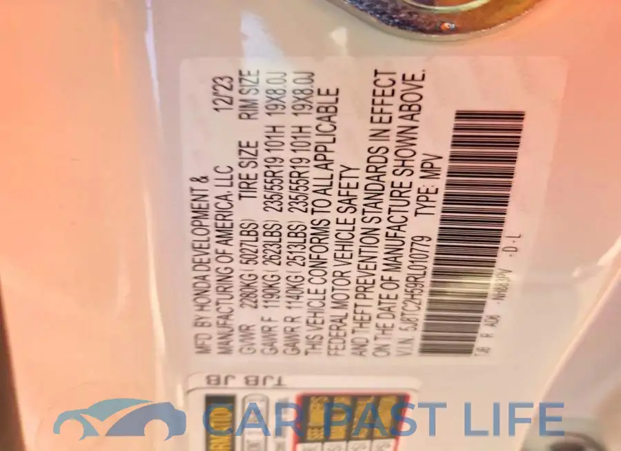 5J8TC2H59RL010779# 13