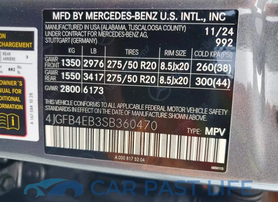 4JGFB4EB3SB360470# 12