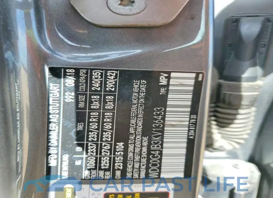 WDC0G4JB3KV136433# 12