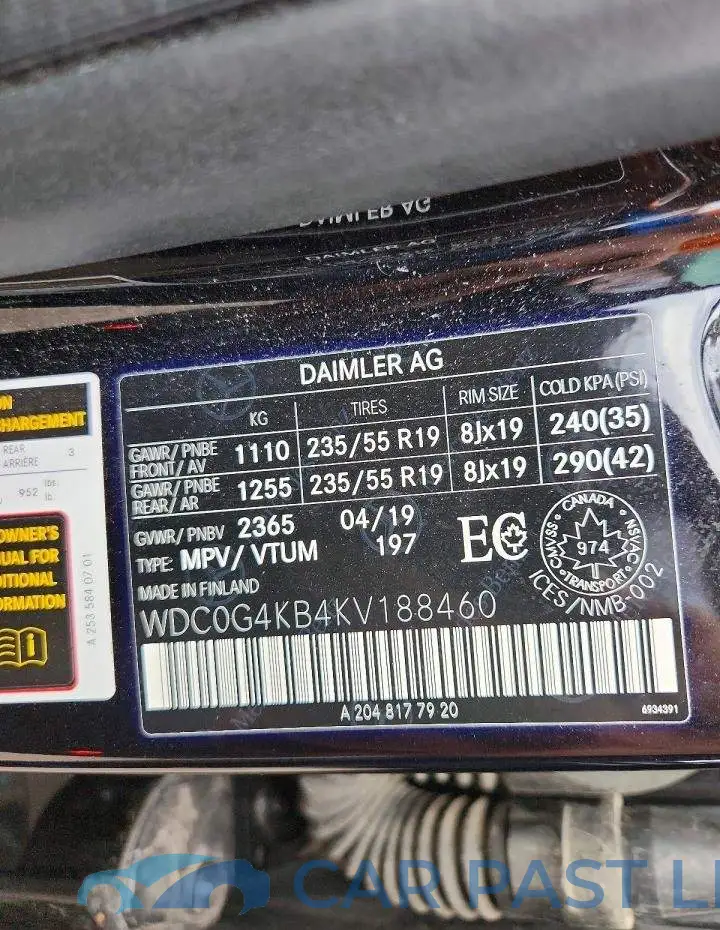 WDC0G4KB4KV188460# 13