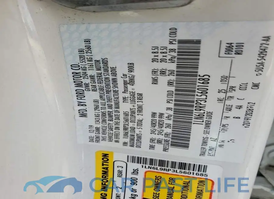 1LN6L9RP3L5601685# 12