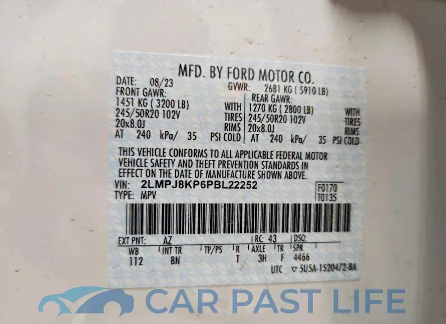 2LMPJ8KP6PBL22252# 14