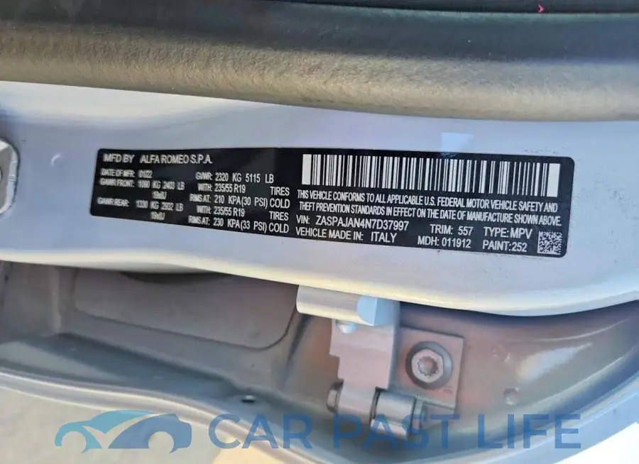 ZASPAJAN4N7D37997# 13