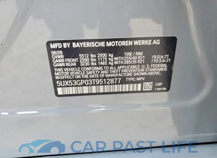 5UX53GP03T9512877# 13