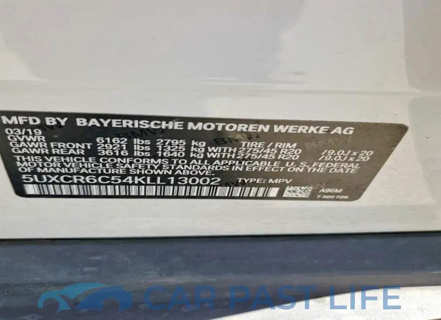 5UXCR6C54KLL13002# 12