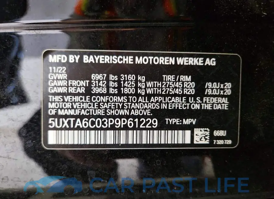 5UXTA6C03P9P61229# 13