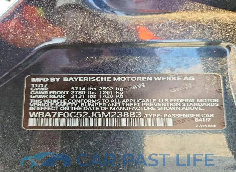 WBA7F0C52JGM23883# 12