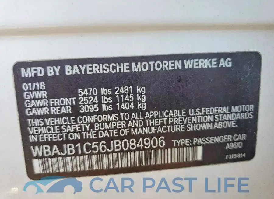 WBAJB1C56JB084906# 12