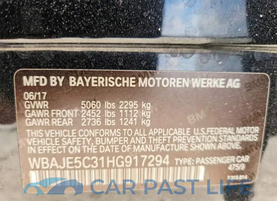 WBAJE5C31HG917294# 12