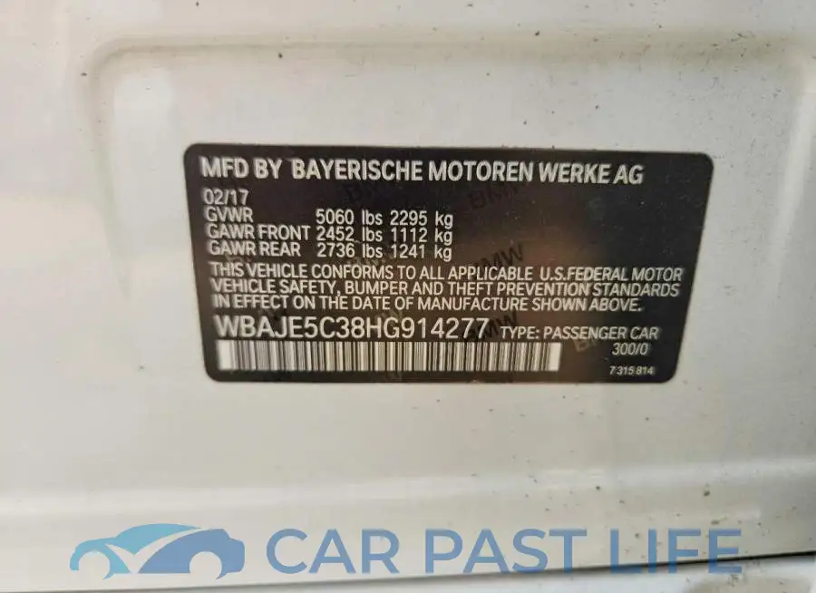 WBAJE5C38HG914277# 12