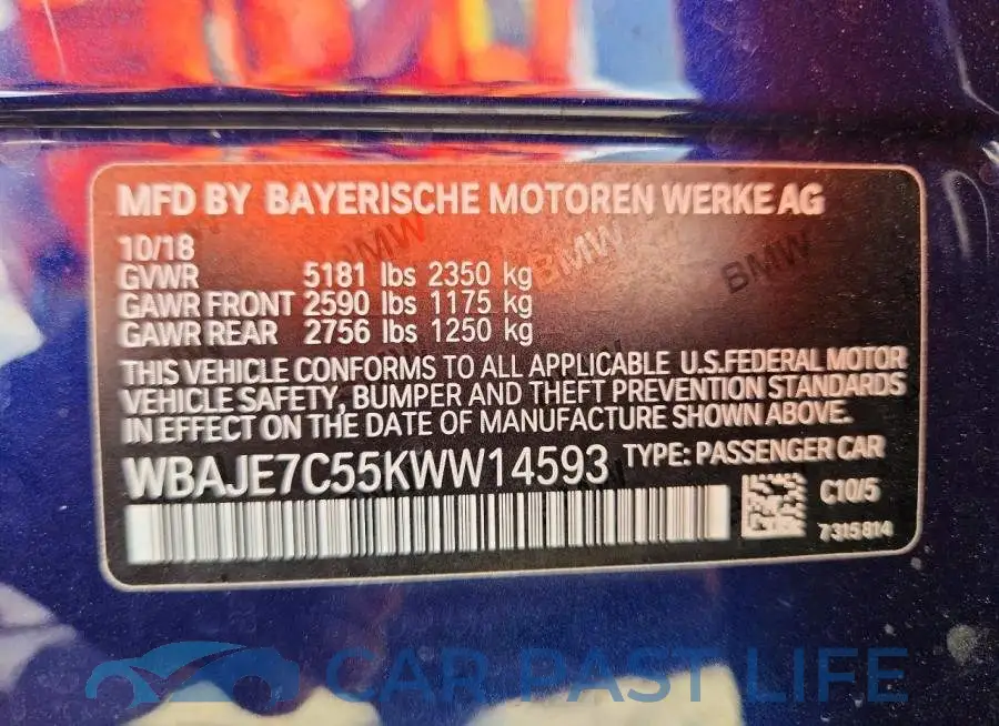 WBAJE7C55KWW14593# 12