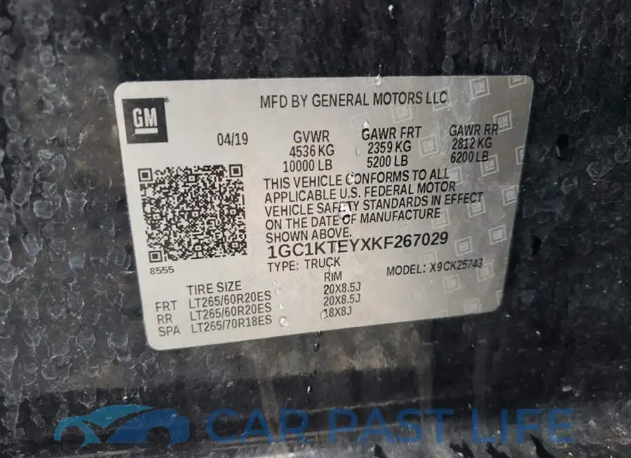 1GC1KTEYXKF267029# 12