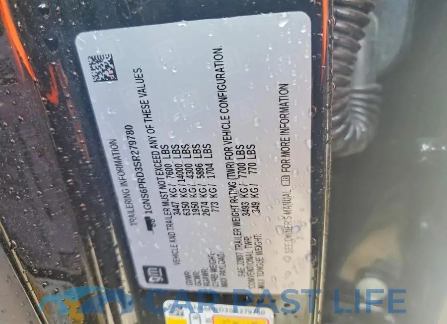 1GNS6PRD3SR279780# 12