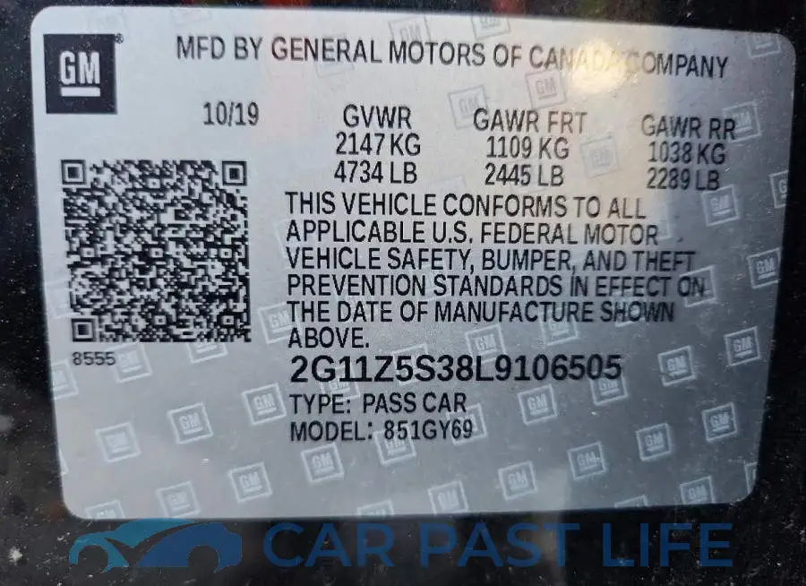 2G11Z5S38L9106505# 12