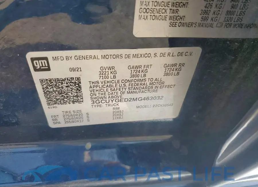 3GCUYGED2MG463032# 12