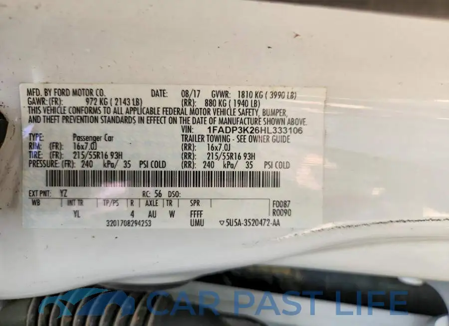 1FADP3K26HL333106# 12