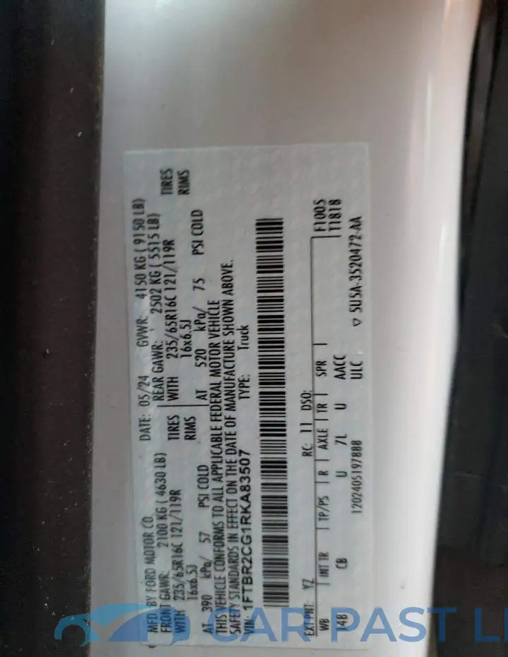 1FTBR2CG1RKA83507# 13