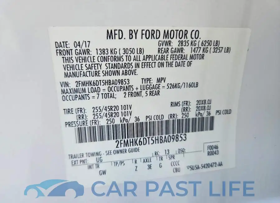 2FMHK6DT5HBA09853# 13