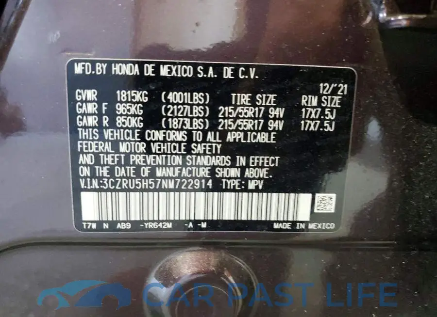 3CZRU5H57NM722914# 12