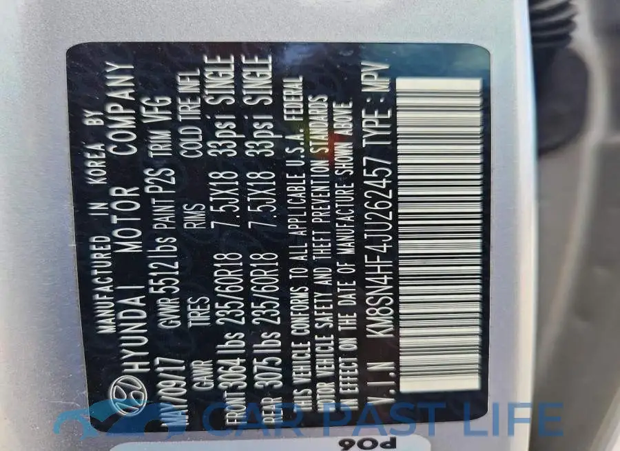 KM8SN4HF4JU262457# 13