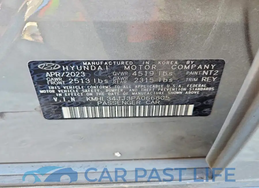 KMHL34JJ3PA066805# 13