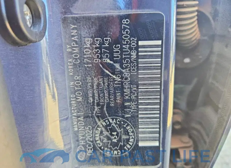 KMHRC8A35TU450578# 12