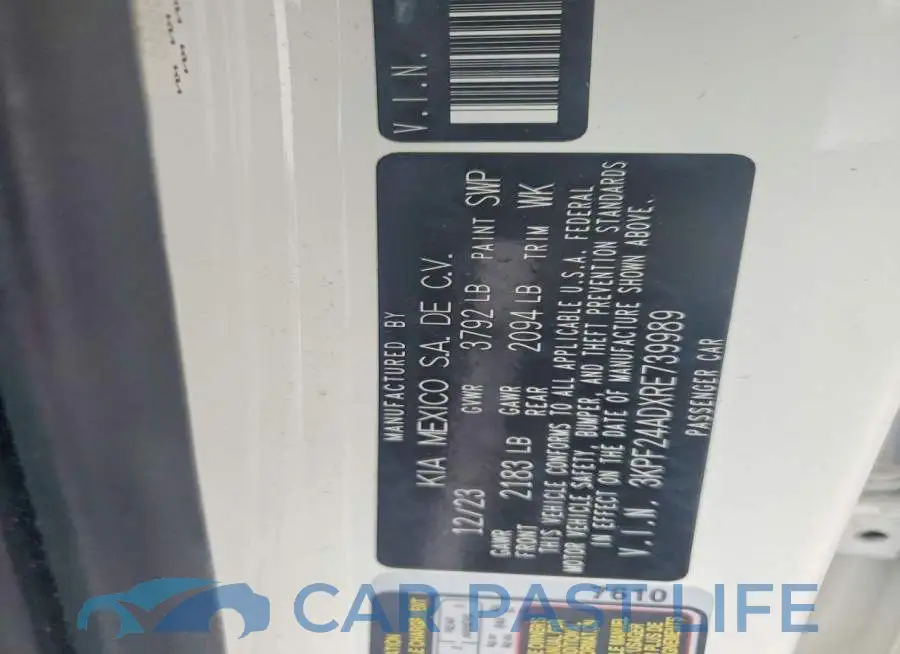3KPF24ADXRE739989# 12