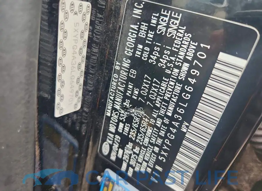5XYPG4A36LG649701# 12