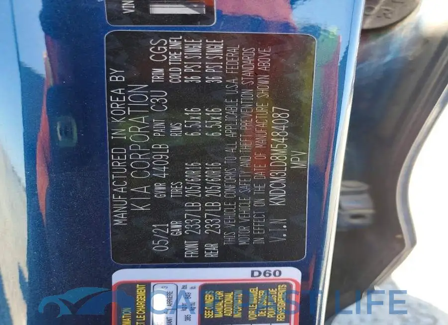 KNDCM3LD8M5484087# 14