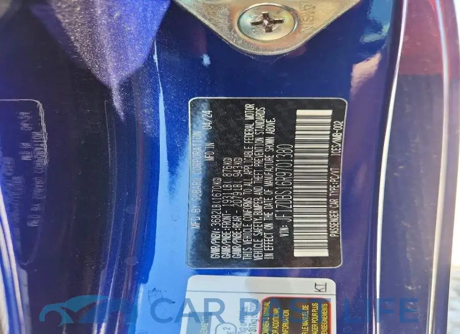JF1ZDBS16R9701380# 12