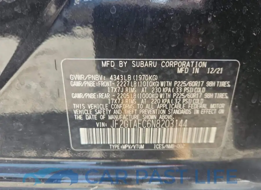JF2GTAEC6N8203144# 13