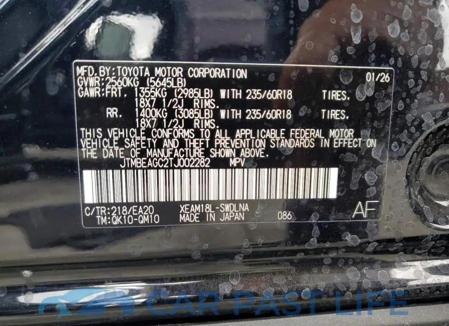 JTMBEAGC2TJ002282# 12