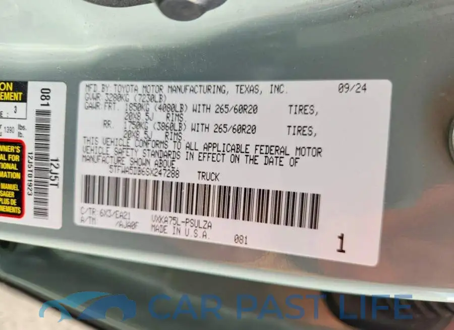 5TFWA5DB6SX247288# 12