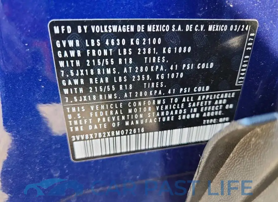 3VV8X7B2XRM072616# 13