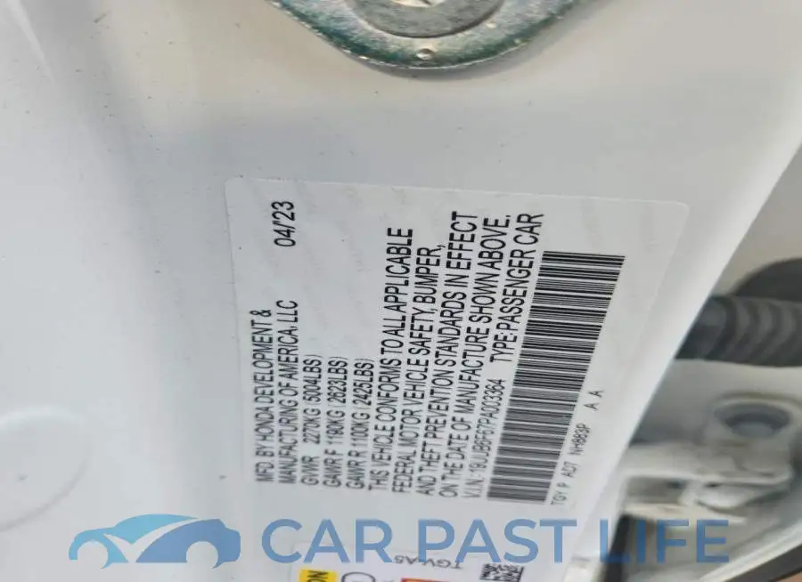 19UUB6F67PA003364# 12