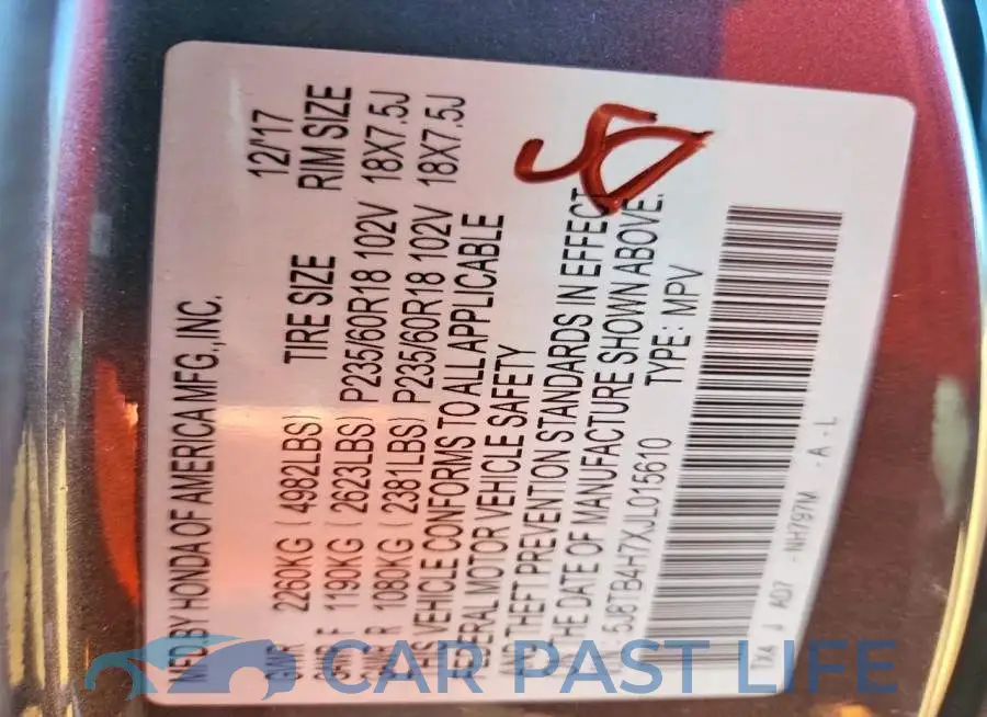 5J8TB4H7XJL015610# 14