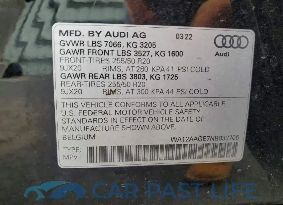 WA12AAGE7NB032706# 13
