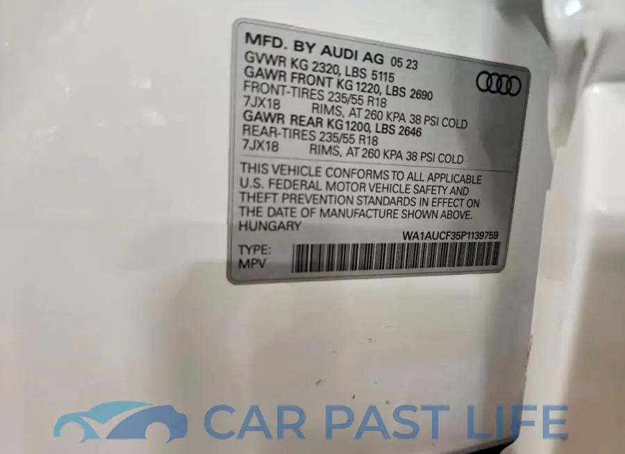 WA1AUCF35P1139759# 14