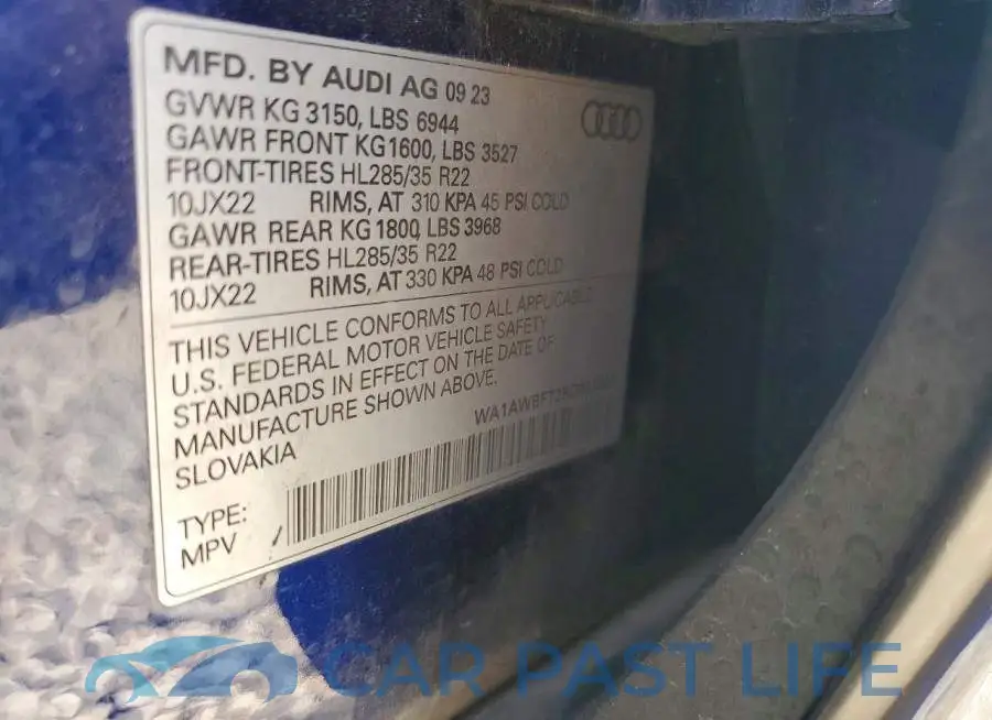 WA1AWBF72RD002349# 14